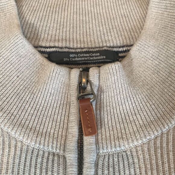 Nordstrom Mens Shop XXL Tall Cream Quarter Zip Ribbed Sweater - Picture 10 of 10